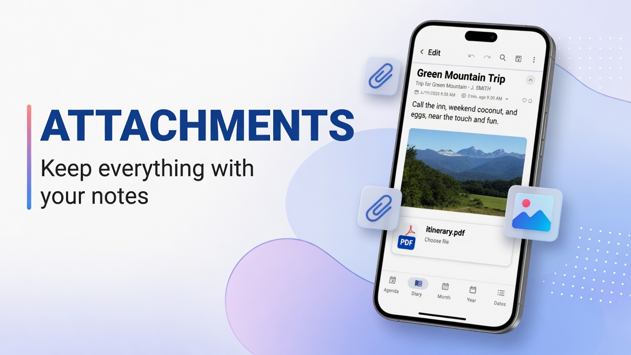 How to add images, files and other attachments in DicaNote