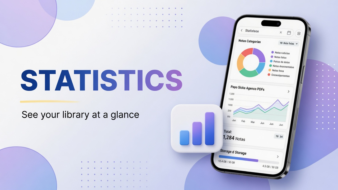 How to view library statistics in DicaNote