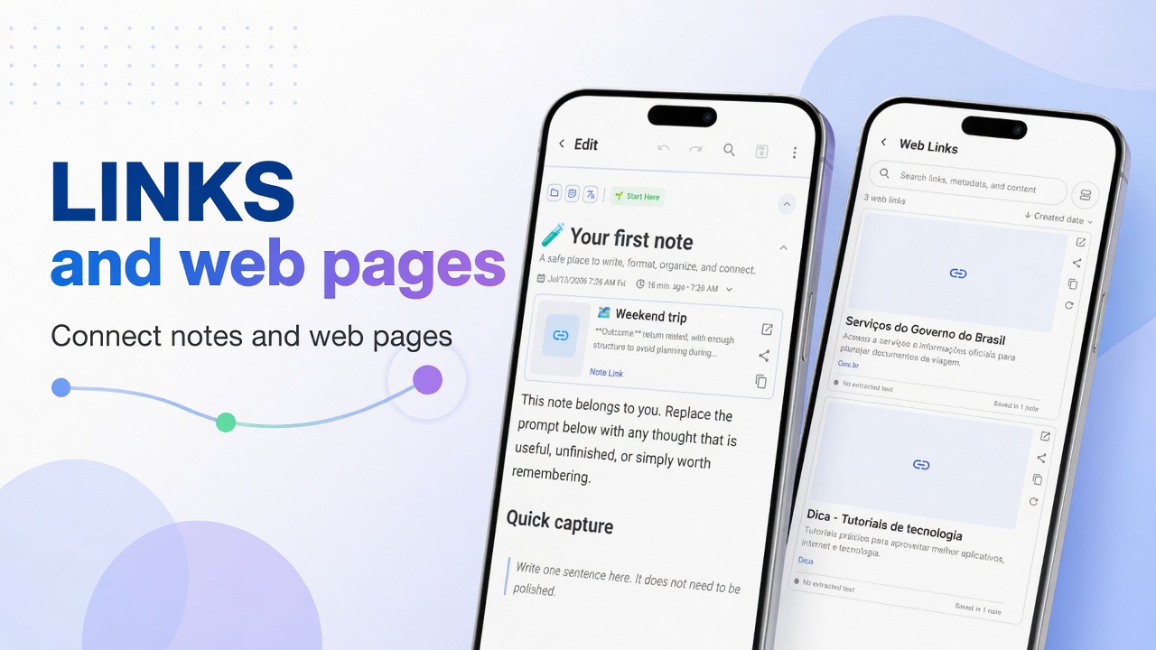 How to connect notes with internal links in DicaNote