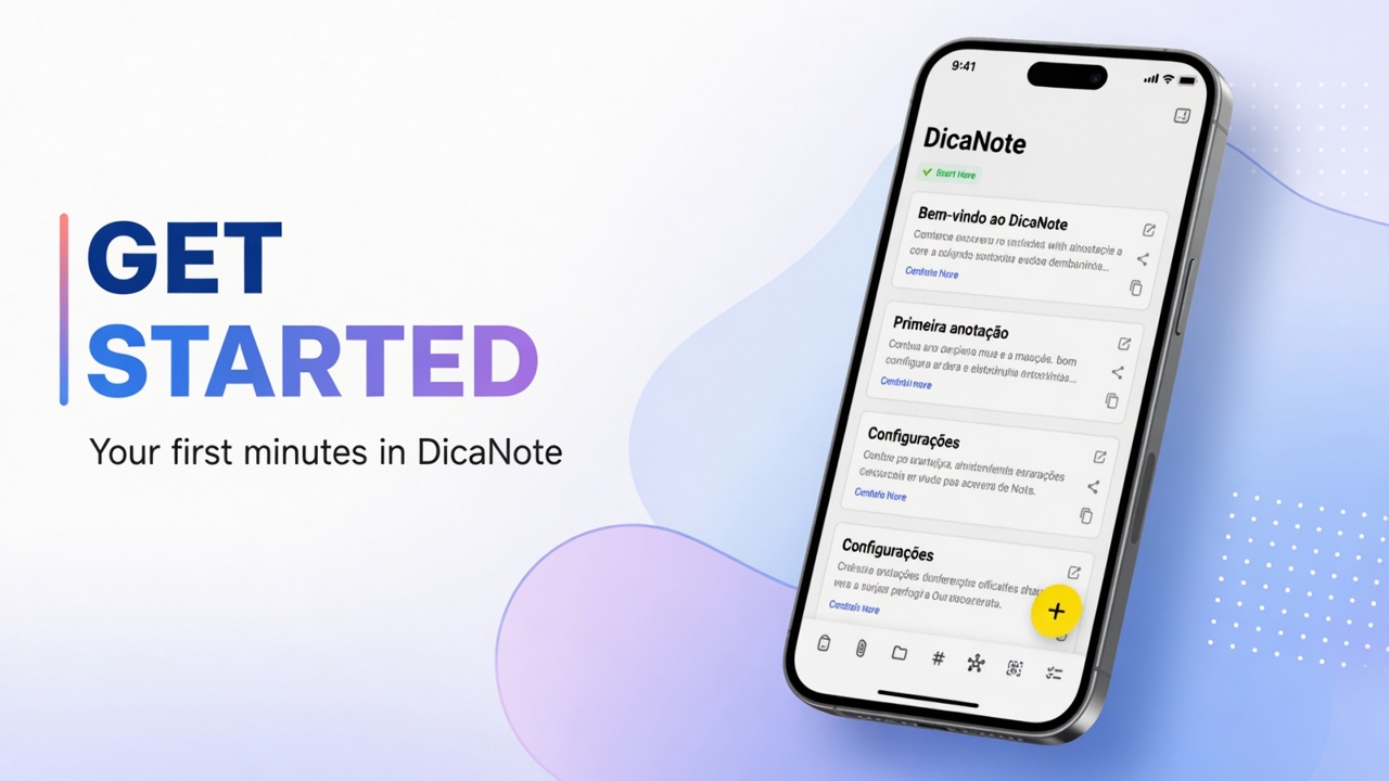 Getting started with DicaNote after install