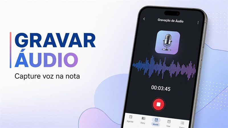 Como gravar áudio em uma nota no DicaNote